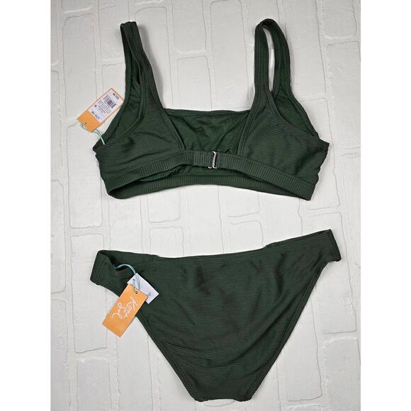Kona Sol Green Bikini 2 Piece Set Large - Picture 2 of 3